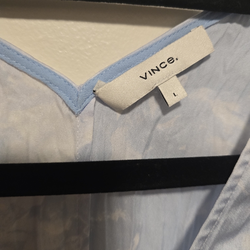 Vince Painted Magnolia V-Neck Midi Dress - Picture 11 of 12